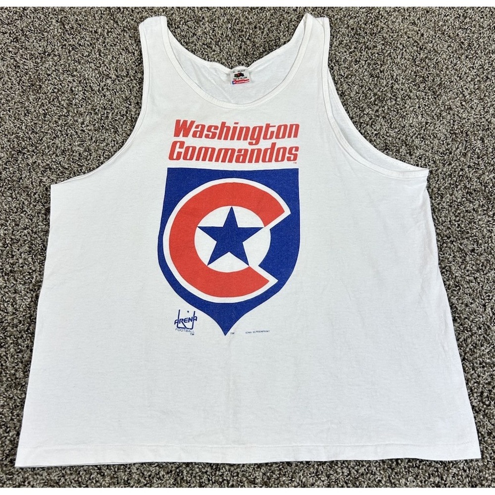 Washington‎ Commandos Single Stich Vintage Tank Top Tee Iowa Screenprint Sz XL